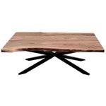 Lantana Coffee Table 130cm Live Edge Solid Acacia Timber Wood Metal Leg -Natural V315-VOD-ELBA-07