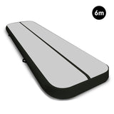 Powertrain 6m x 1m Air Track Inflatable Gymnastics Mat - Grey Black IFM-0601-GYBK