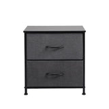 Levede Storage Cabinet Chest of 2 Drawers Dark Grey CH1052-DG