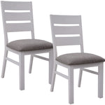 Plumeria Dining Chair Set of 2 Solid Acacia Wood Dining Furniture - White Brush V315-VOD-HOME-13-2PC-KIT