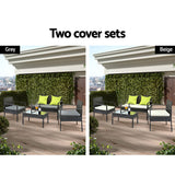 Gardeon Outdoor Sofa Set Wicker Lounge Setting Table and Chairs Patio Furniture FF-SAIPAN-BK