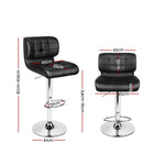 Artiss 4x Bar Stools Gas Lift Leather Padded Black BA-TW-4059-BKX4