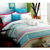 250TC Cotton Palila Yarn Dyed Aqua Quilt Cover Set Queen V442-ABR-QUILTCS-PALILA-AQUA-QS