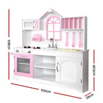 Keezi Kids Kitchen Play Set Wooden Pretend Toys Cooking Children Storage Cabinet PLAY-WOOD-PRINCESS-WHITE