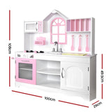 Keezi Kids Kitchen Play Set Wooden Pretend Toys Cooking Children Storage Cabinet PLAY-WOOD-PRINCESS-WHITE