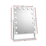 Embellir Makeup Mirror 40x50cm Hollywood Vanity with LED Light Rotation Tabletop MM-STAND-4050-WH