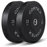 CORTEX 25kg Black Series V2 50mm Rubber Olympic Bumper Plate V420-CSWP-OBPV225-2