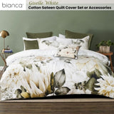 Bianca Giselle White Cotton Sateen Quilt Cover Set Double V442-BCA-QUILTCS-GISELLE-WHITE-DS