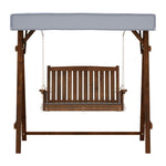 Gardeon Outdoor Wooden Swing Chair Garden Bench Canopy Cushion 2 Seater Charcoal ODF-GSC-W2S-CC-AB