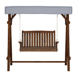 Gardeon Outdoor Wooden Swing Chair Garden Bench Canopy Cushion 2 Seater Charcoal ODF-GSC-W2S-CC-AB