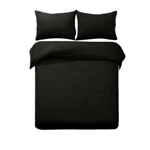 Designer Selection Denver Embossed Quilt Cover Set Black King V442-GHT-QUILTCS-DENVEREMBOSSED-BLACK-KI