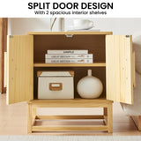 Sarantino Luca Bedside Table Split Door Night Stand - Natural TBL-SV-02-NT