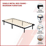 Single Metal Bed Frame - Bedroom Furniture V63-799497