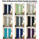 Pair of Blockout Plain Eyelet Curtains Sage V442-ABR-CURTAIN-PLAINEYELET-SAGE-RE