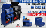 Black Tool Box 7 Drawer Chest Cabinet Trolley Toolbox Garage Storage Lockable Brake V465-95233