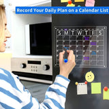 Large Magnetic Fridge Whiteboard Weekly Calendar Planner Acrylic White Board Set V201-DATE0600WH8AU