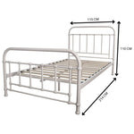 Metallica King Single Bed Size Metal Frame Platform Mattress Base - White V315-VOB-AKIR-06