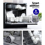 Devanti 8 Place Settings Benchtop Dishwasher Black BDW-8-02G-BK