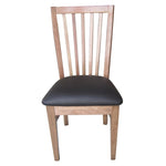 Fairmont 2pc Set Dining Chair PU Leather Seat Slat Back Solid Oak Timber Wood V315-CLR01-PUB-SMK-2PC-KIT