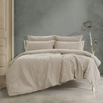 Ardor Embre Taupe 100% Washed Cotton Quilt Cover Set King V442-INT-QUILTCS-EMBRE-WARMGREY-KI