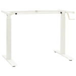 Manual Height Adjustable Standing Desk Frame Hand Crank White 43_321718