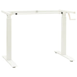 Manual Height Adjustable Standing Desk Frame Hand Crank White 43_321718