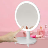 SOGA Round White Rechargeable LED Light Makeup Mirror Tabletop Vanity Home Decor BATHG535