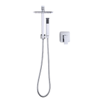 WELS 8" Rain Shower Head Set Square Dual Heads Faucet High Pressure With Mixer V63-828011