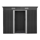 Giantz Garden Shed 2.38x1.31M w/Metal Base Sheds Outdoor Storage Tool Workshop Sliding Door SHED-FLAT-4X8-BASE-ABC