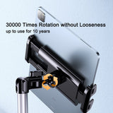 RTAKO 1.6m Retractable Adjustable Lazy Mobile Phone Tablet Floor Stand Rotatable Tablet Holder V255-RTAKO-STAND-BK