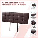PU Leather King Bed Deluxe Headboard Bedhead - Brown V63-768285