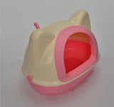 YES4PETS Medium Hooded Cat Toilet Litter Box Tray House With Scoop Pink V278-BP195-M-LITTER-TRAY-PINK