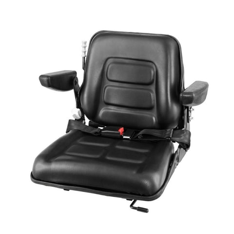 Giantz Tractor Seat Forklift Excavator Universal Suspension Armrest Truck Chair TS-FORKLIFT-B163ARM-BK