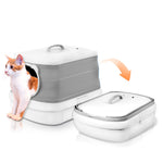 Large Foldable Cat Litter Box Plastic Toilet Easy Cleaning V488-PCFCB-GR