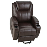 FORTIA Electric Massage Lift Recliner Chair Faux Leather 8 Point Massage Heating, Dark Crimson V219-HECLCRFOB3DC