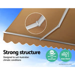 Instahut Retractable Folding Arm Awning Manual Sunshade 4Mx2.5M Beige AWN-B-ARM-40X25-BEIGE