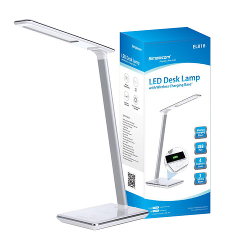 Simplecom EL818 Dimmable LED Desk Lamp with Wireless Charging Base V28-EL818