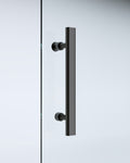 150mm Adjustable Single Door Corner Sliding Glass Shower Screen in Black 846821