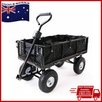 Garden Dump Rolling Mesh Cart with Heavy Duty Steel Frame,10 Inch Pneumatic Tires Maximum Load V284-TC1840A