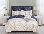 Tree Reversible Super King Size Blue Duvet Quilt Cover Set V493-MSK-412