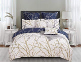 Tree Reversible King Size Blue Duvet Quilt Cover Set V493-MK-412