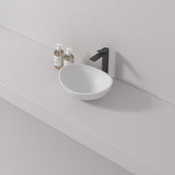 Curved Top Edge Basin Cast stone - Solid Surface Basin 420mm V567-PS-2220
