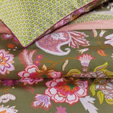 Oilily Amelie Sits Mix Green Cotton Sateen Quilt Cover Set Queen V442-HIN-QUILTCS-AMELIESITS-MIXGREEN-QS