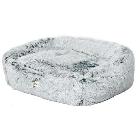 Dog Calming Bed Warm Soft Plush Comfy Sleeping Kennel Cave Memory Foam Charcoal L PT1056-L-CH