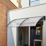 Instahut Window Door Awning 1mx2.4m Transparent Hollow Sheet Plastic Frame AWN-PC6-1X24