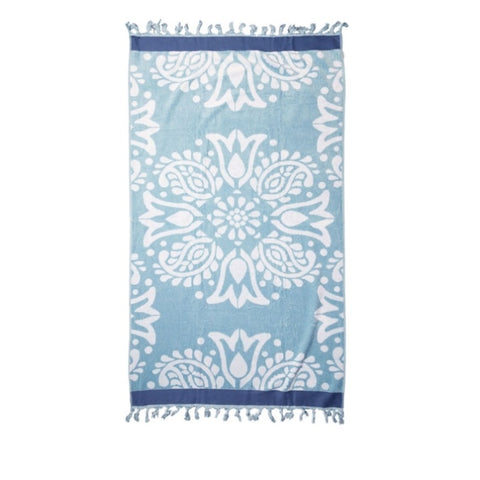 Rans Premium Cotton Jacquard Beach Towel Soho V442-RAN-TOWEL-JACQUARDSOHO-BLUE-RE