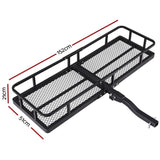 Giantz Universal Car Roof Rack Foldable Hitch Basket Cargo Carrier 152cm Black CAR-B-REARBASKET-FOLD-153-BK