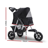 i.Pet Pet Stroller Dog Pram Large Cat Carrier Travel 3 Wheels Foldable Pushchair PET-STROLLER-3WL-L-BK