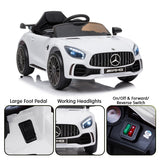 Mercedes Benz Licensed Kids Electric Ride On Car Remote Control White CAR-GTR-WH