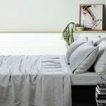 Vintage Design Homewares 100% Linen Dove Grey Sheet Set SUPER KING V442-HIN-SHEETS-LINEN-DOVEGREY-SK